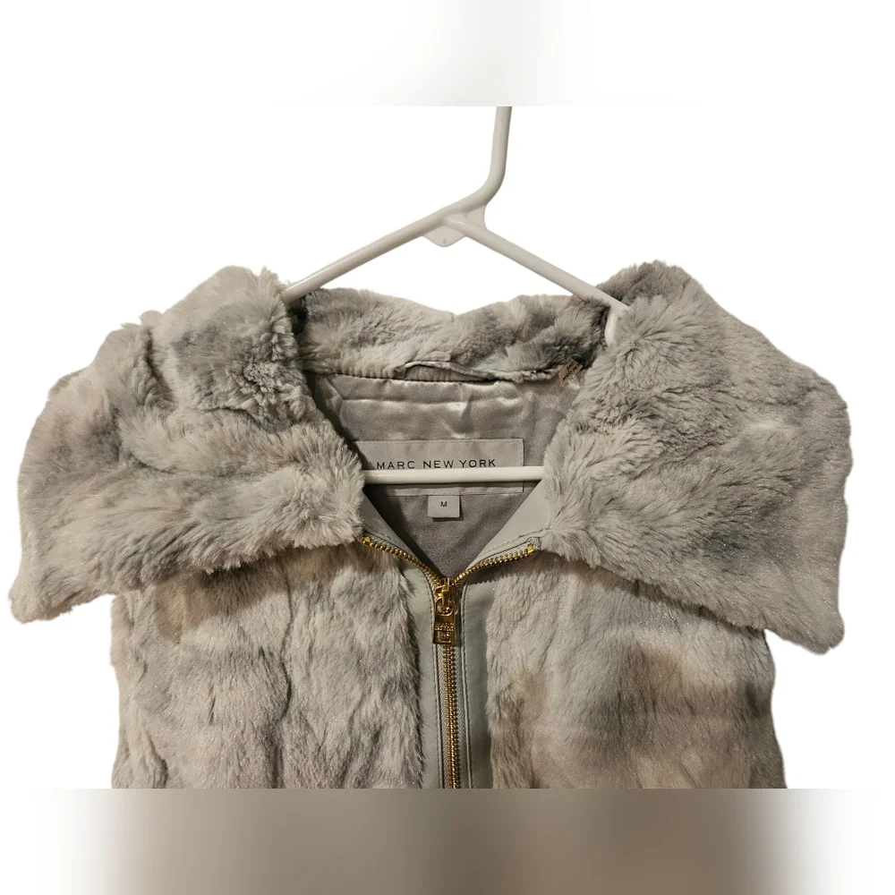NWT‎ Marc New York Faux Fur Gray Vest Size Medium